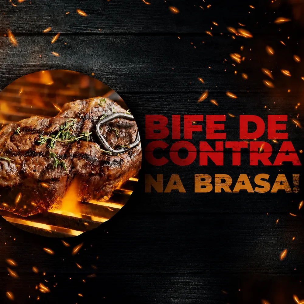 Bife de contra preparado na brasa