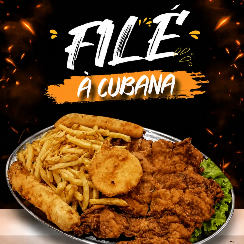 Filé à cubana servido na churrascaria