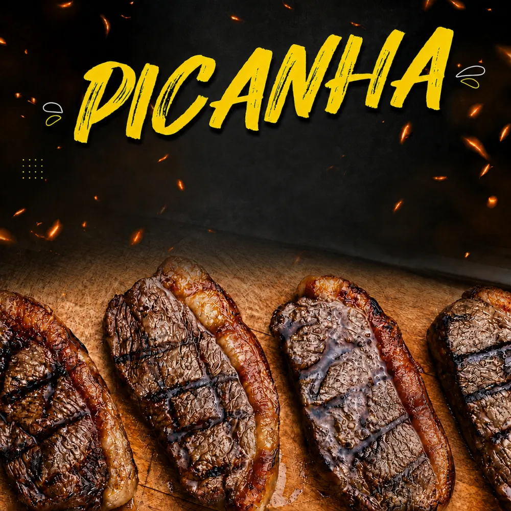 Picanha grelhada servida na churrascaria